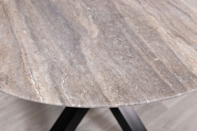 Travertine Top Round Dining Table Range - 130cm